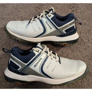 SQAIRZ Speed White Navy Blue Waterproof Golf Shoes Men's 8.5